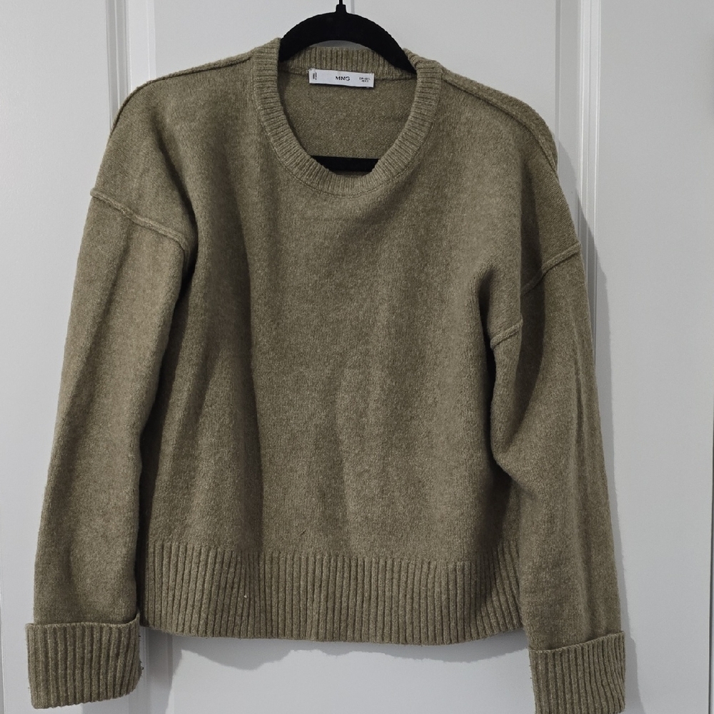 Mango Women's Olive Crewneck Sweater